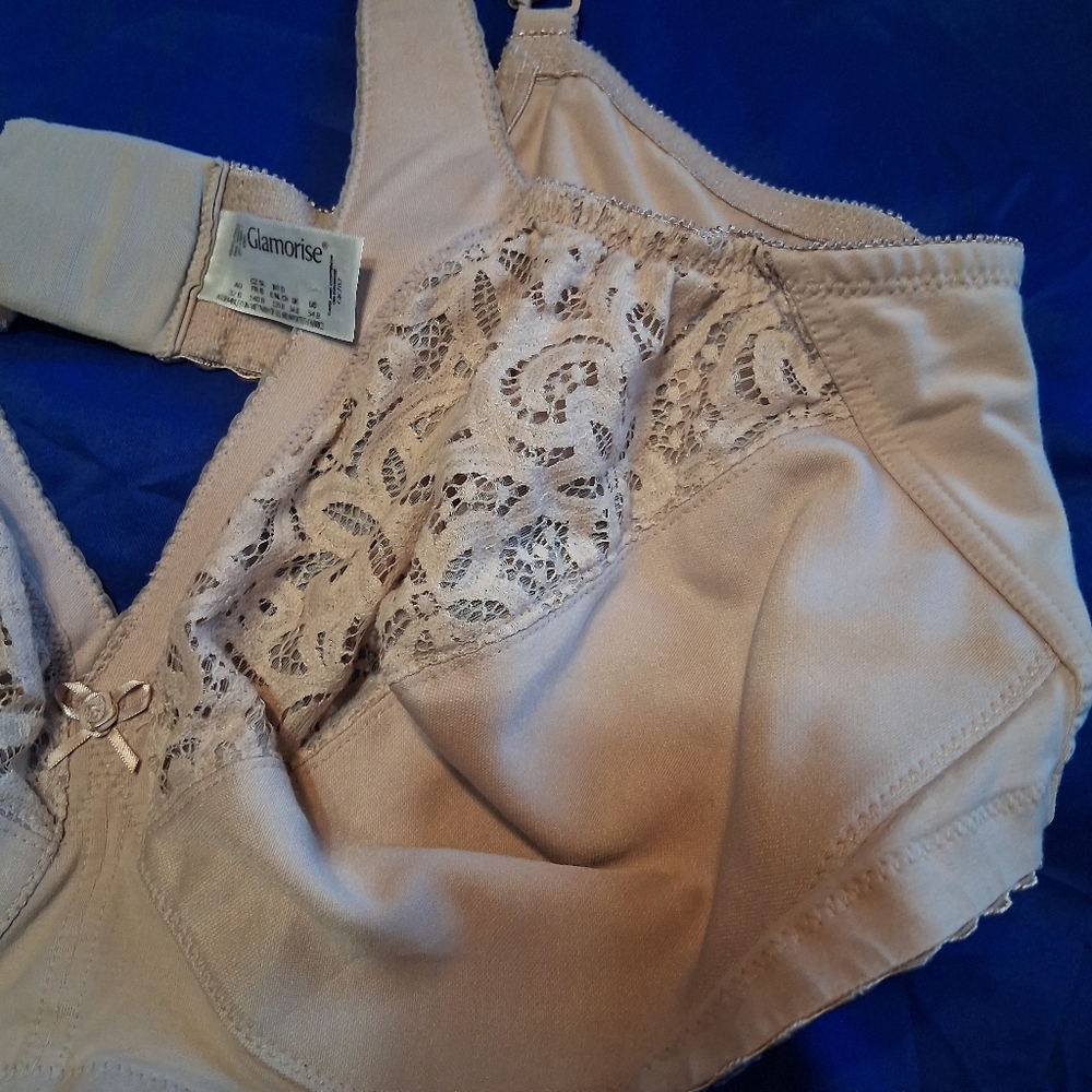 👙Glamorise Elegant Lace Bra in Soft Beige - Picture 5 of 9
